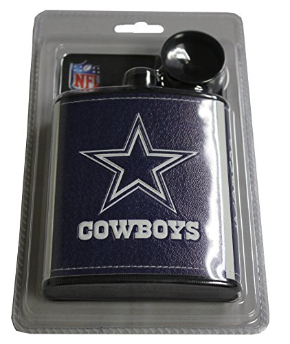 NFL Dallas Cowboys Plastic Hip Flask, 7-ounce, Blue