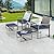 LOKATSE HOME Patio Conversation Bistro Set 5 Pieces Outdoor PE Wicker Rattan Sofa All Weather Furniture Cushioned Chairs and Ottomans with Tempered Glass Coffee Table for Backyard, Garden, Porch