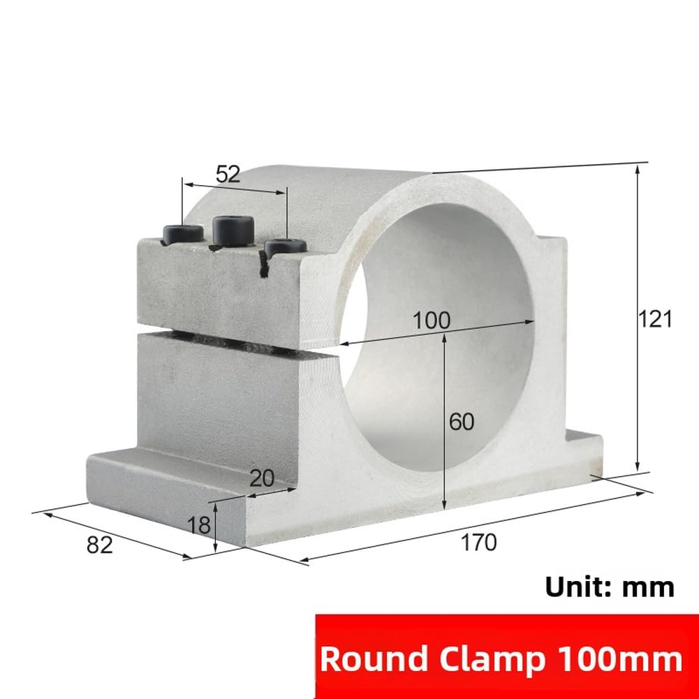 Base fissa in alluminio pressofuso per montaggio motore mandrino, anodizzata per staffa di fissaggio CNC con finitura sabbiata, argento 65 mm