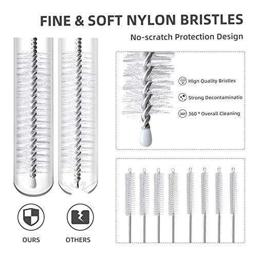 Image of Hiware Straw Cleaner Brush Set, 8-Piece Long Cleaning Brush for Straws on Tumbler, Water Bottle, Sippy Cup, and Pipes, Tubes or Hummingbird Feeders