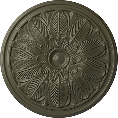 Image of Ekena Millwork CM22BOWHF 22 5 /8 OD x 1 3 /4 P Bordeaux Ceiling Medallion (fits Canopies up to 3 1 /4), Witch Hazel
