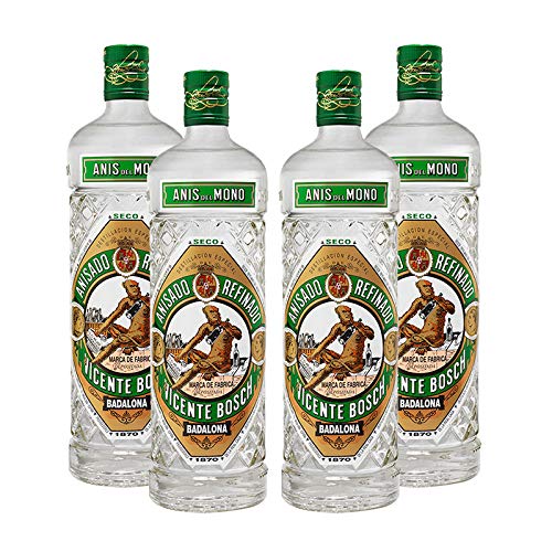 Anis del Mono Seco de 70 cl - Bodegas Osborne (Pack de 4 botellas)