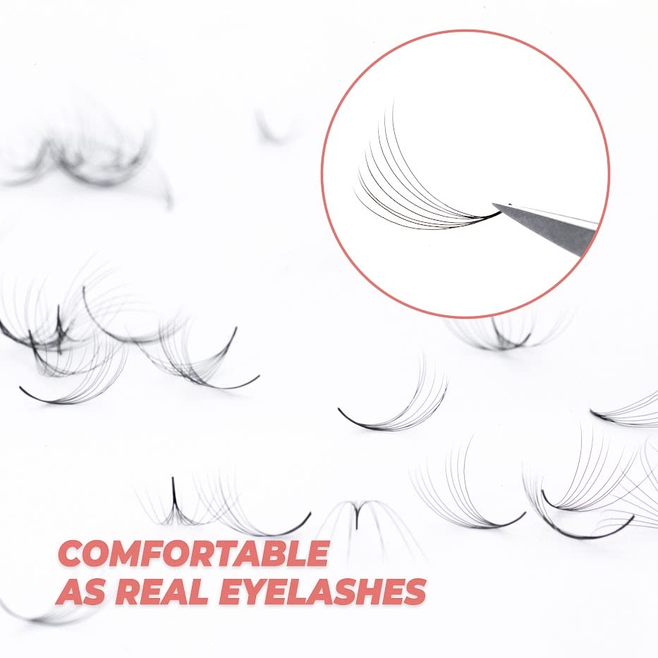 Vista 2 de 500 extensiones de pestañas Promade de 3D a 16D, abanicos de pestañas sueltas de 0.03/0.05/0.003 in, pestañas rizadas C D, longitud de 0.31-0.63