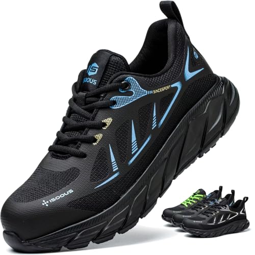 Scarpe Antinfortunistiche Uomo Leggere Scarpe da Lavoro Donna Comodo con Punta in Acciaio Antiscivolo Scarpe Sicurezza Blu 45