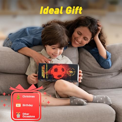 Hot Bee Leuchtender Fußball, Aufladbarer LED Gummi Ball Mit Tasche - Weihnachten Geburtstag Geschenke für 8-12 Jahre Jungen Kinder Teens Spielzeug