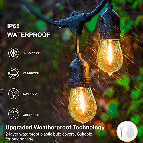 ZOTOYI Lichterkette Außen 30M, IP65 Wasserdicht Wetterfest Outdoor Lichterkette, Lichterkette Glühbirnen Außen LED mit 30+2 Plastik Birnen für Aussen Garten Terrasse Party Hochzeit, Warmweiß 2700K – Bild 3