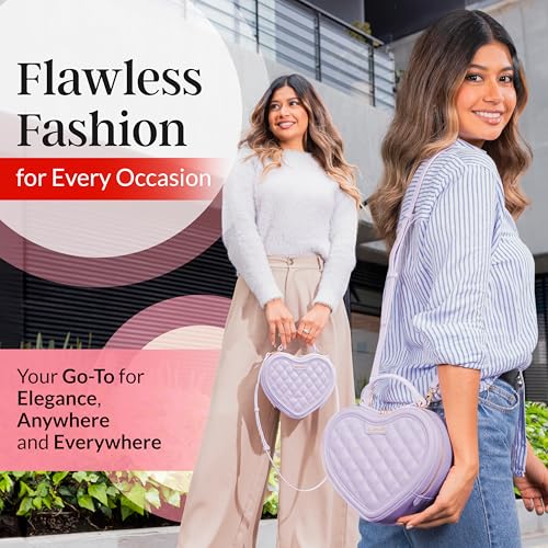 Women's Heart Shaped Purse, Designer Crossbody Handbag, Valentine's, Birthday, Wedding Gift Ideas for Her2
