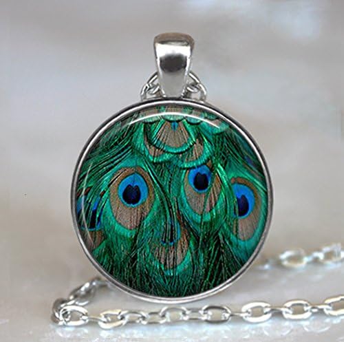Peacock Feathers pendant, peacock necklace resin pendant, peacock jewelry, peacock pendant, peacock lover gift
