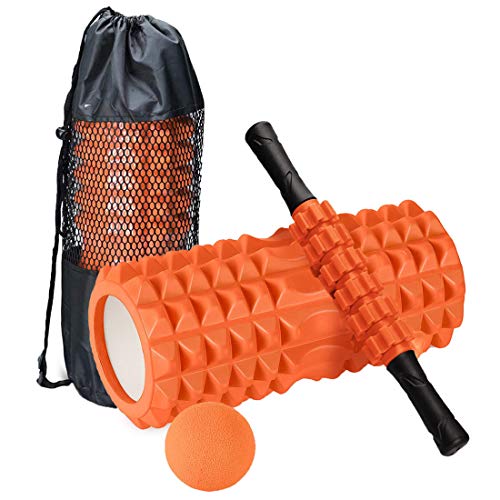 4 in 1 Foam Roller Set, Yoga Roller with Massage Ball