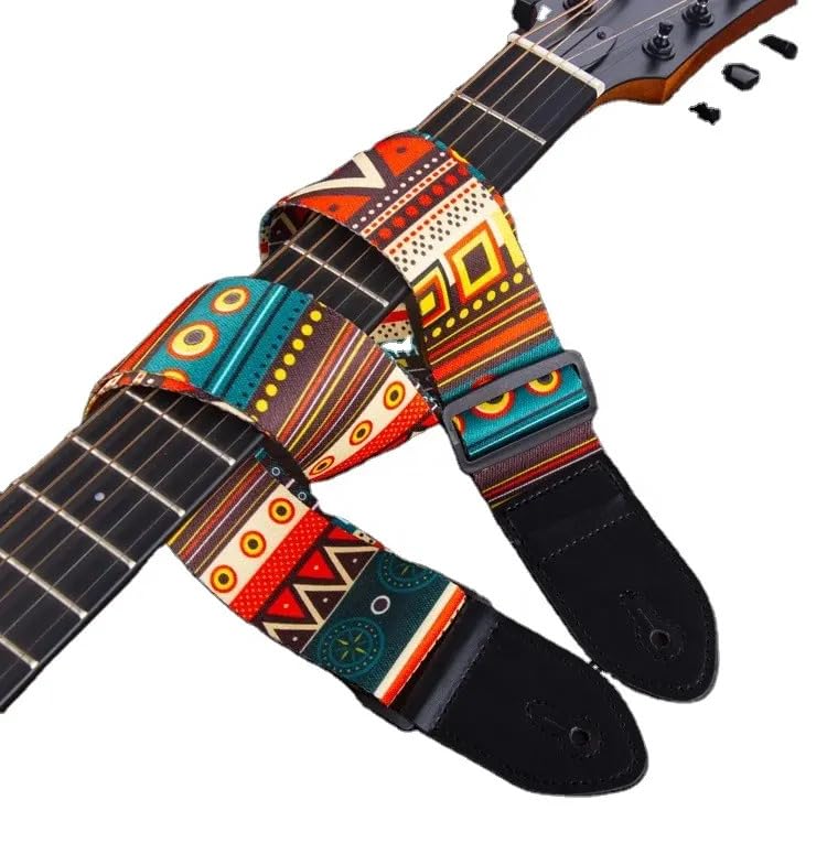 MOCKING BIRD Guitar Strap for Acoustic Adjustable Buckle Electric Guitar Strap Polyester Guitar Belt For Acoustic/Bass/Electric Guitar (Bohemian) - Image 6 thumbnail
