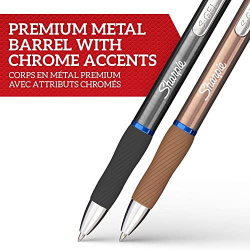 Sharpie S-Gel | Metal Gel Pens | Medium Point (0.7mm) | Steel Grey & Rose Gold | Black Ink | 2 Pens & 2 Gel Pen Refills by Sharpie - Used condition - Image 2