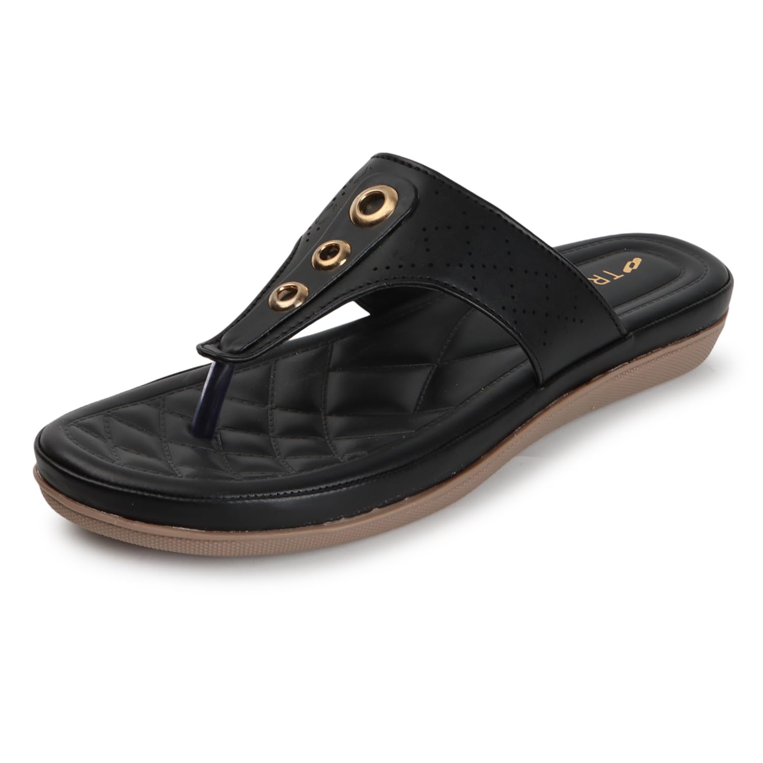 TRASE Gleam Soft Comfortable Flats Slippers for Women (46051, Black, 7 UK) (B0DCSQJ4W3) Amazon Price History, Amazon Price Tracker