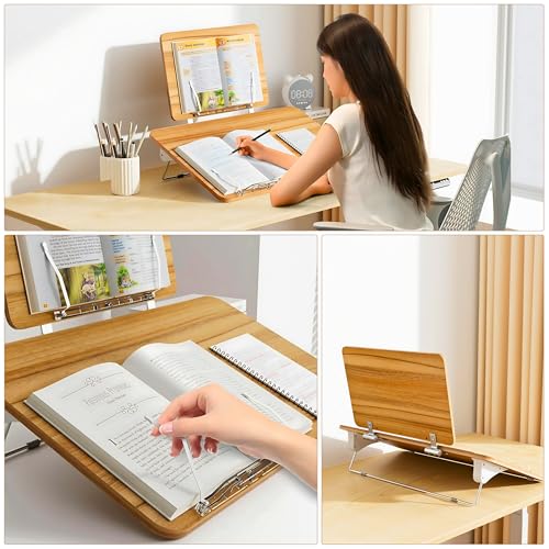 Image of New Book Stand for Reading, Writing, Painting and Used As Laptop Stand for Desk, 360 Degree Rotatable Multi-Functioal Book Reading Stand Adjustable Height-Angle (BG-5LW)