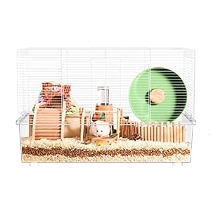 BUCATSTATE ハムスター ケージ 620 クリアケージ 大型サイズ 飼育ケージ 金網タイプ 通気 透明 深めトレイ ..." 