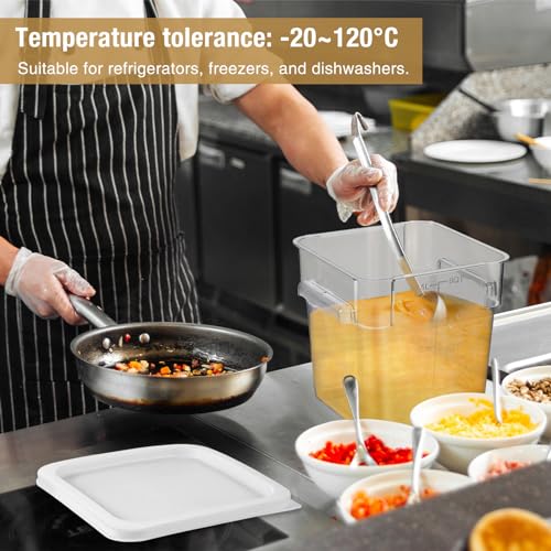 Foldtier FOLDTIER-CONTAINER SETS-GOO1784 2 Pieces Square Food Storage Containers Polycarbonate 8 Qt Clear Food Container With White Lid Commercial Food Storage thumb #4