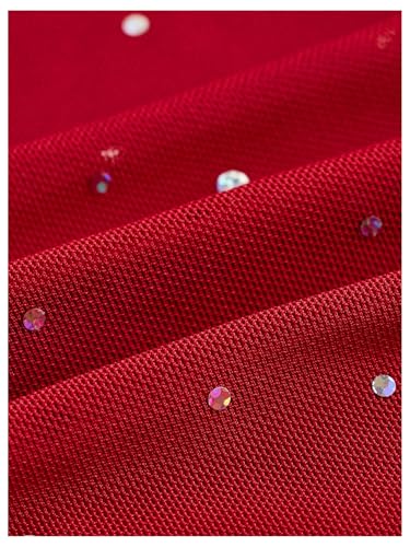 Image of Floerns Women's Rhinestone Sleeveless Bandeau Party Corset Strapless Tube Sequin Top
