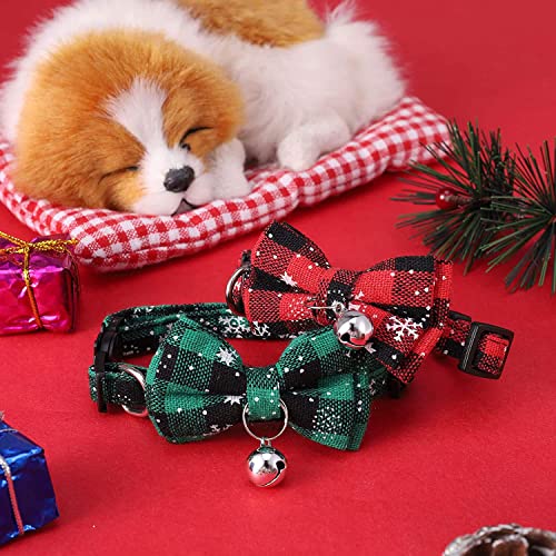 Noël Collier pour Chien,2PCS Noeud Papillon Collier pour Chien,Collier Chien Flocon Neige,Collier de Noël pour Chat et Chien,Collier de Chien Réglable,Collier de Chien avec Boucle de Sécurité – Image 6