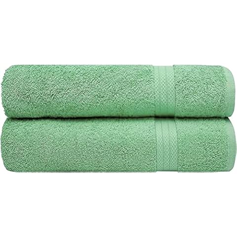 EDB Pack Of 2 Bath Sheet 100% Egyptian Cotton Size 75x150cm Thick Absorbent Luxury Bath Sheet 500GSM (Turquoise) Cover