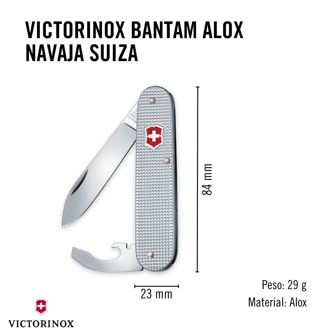 Victorinox V02300.26 Navaja Medio Taschenwerkzeug Alox Bantam, Alox Silber, Gris, M