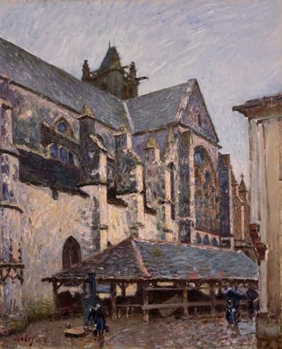 Tableau l'église de Moret Alfred Sisley impression sur toile 60x90cm pour salon