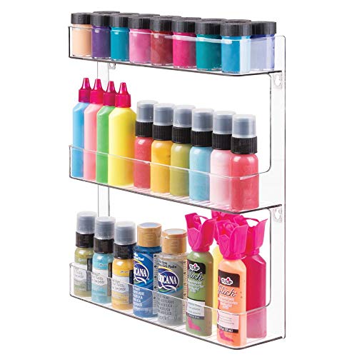 mDesign Nagellackregal als Wandregal - stilvolle Kosmetikablage mit 3 Ebenen für das Badezimmer zur Wandmontage… – Bild 6