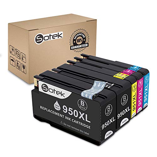 Sotek Compatible Ink Cartridges Replacement for 950XL 951XL 950 951, use with Officejet PRO 8600 8610 8620 8630 8640 8660 8615 8625 251dw 271dw (2B/C/M/Y, 5 Pack)