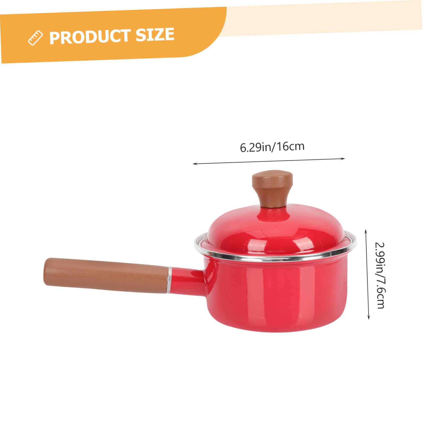 Olla para Leche Esmaltada Mango Antitérmico Cacerola para Leche Segura y Fácil de Limpiar Utensilio Cocina para Inducción y Gas para Cocinar Alimentos Infantiles