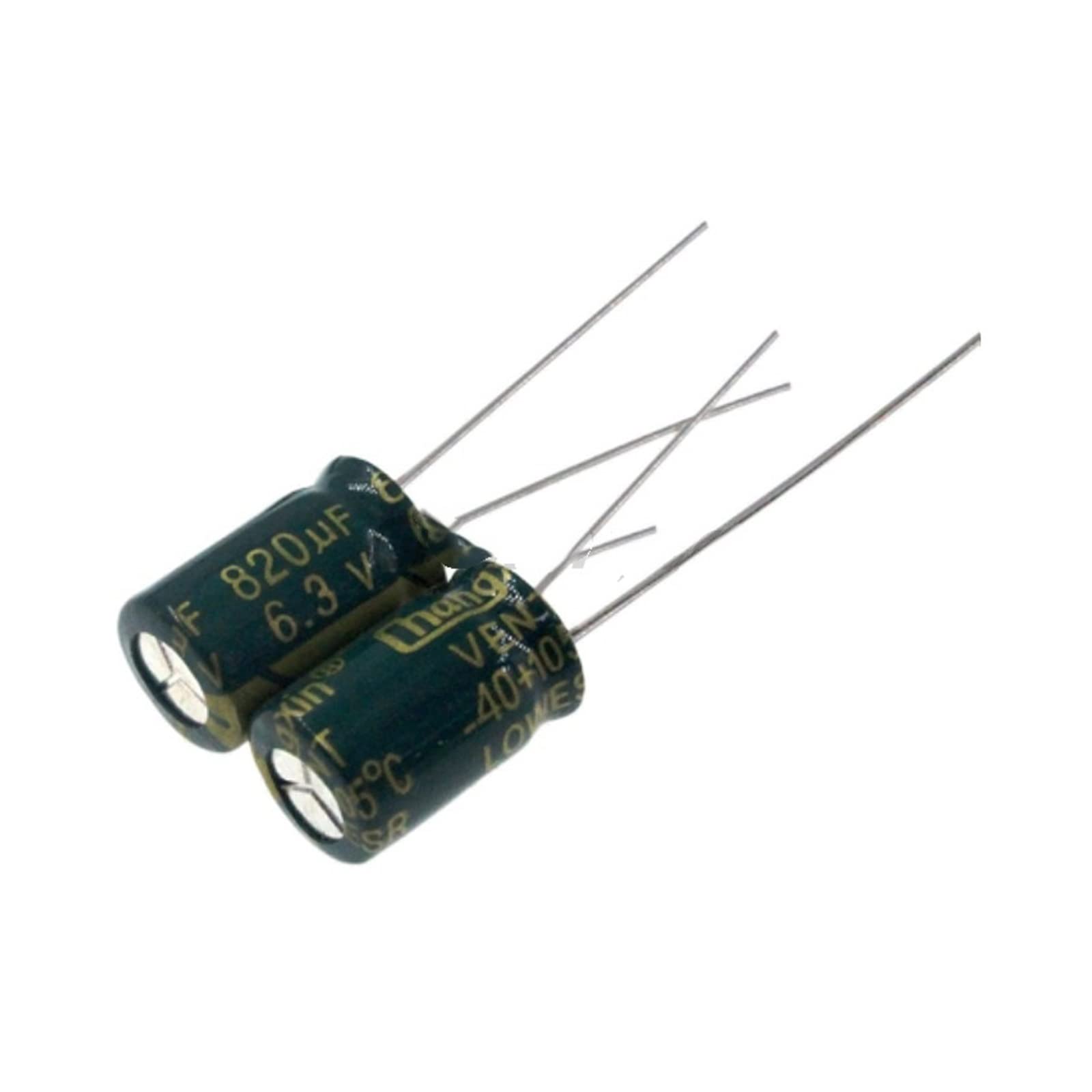 Condensateurs électrolytiques 820uF 6.3V haute fréquence et haute durabilité pour circuit, x10