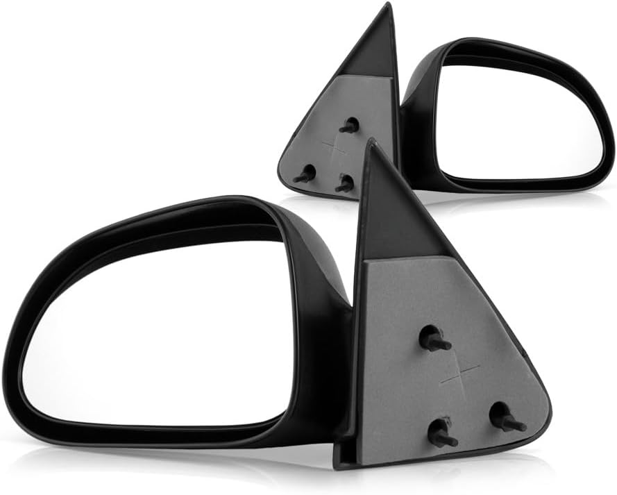 For Dodge Dakota 1997-2004 Door Mirror Driver and Passenger Side | Pair | Manual | Non-Heated | Textured | Replacement For 55154847AD, 55154846AE | CH1320174, CH1321174