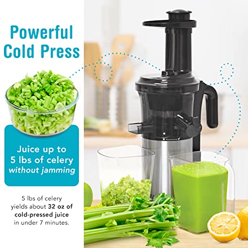 Shine Kitchen Co SJV-107-A Cold Press Juicer, Slow Juicer Makes High-Quality Fruit and Vegetable Juice, 5.5 by 5.2 by 19… - Image 3
