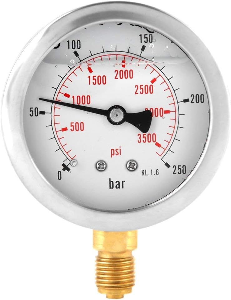 Manomètre hydraulique bain de liquide G1/4 pour éviter les fuites et pannes de pression d'eau