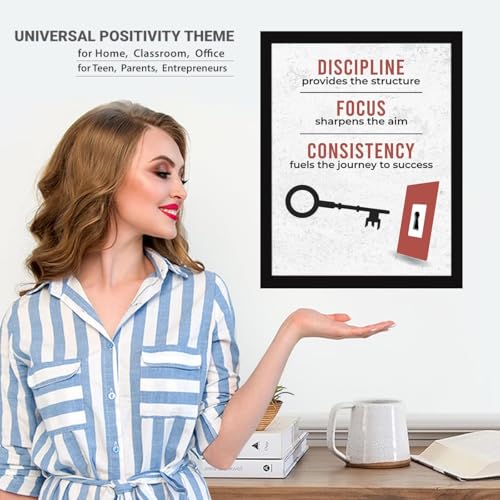 Image of Chaka Chaundh - Discipline Quote - DISCIPLINE provides the structure FOCUS sharpens the aim CONSISTENCY fuels the journey to success - Motivational Quotes frames for Office, Student - (11 X 14 Inches)
