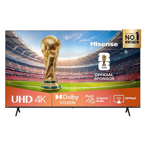 Hisense 85E6NT 214,78cm (85 Zoll) Fernseher, 4K UHD Smart TV, Precision Colour, HDR, Dolby Vision, 60Hz, Triple Tuner DVB-C/S/S2/T/T2, WiFi, HDMI 2.1, Bluetooth, Alexa Built-in, Schwarz, [2024]