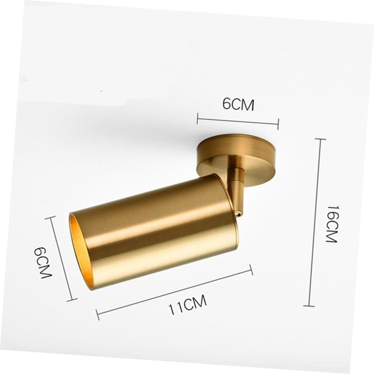 LED Retro Copper Gu10 Track Spotlight Single Head Ceiling Light White for Home and Store Wall Accent Lighting