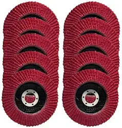 Kit 10 Peças Disco Flap 115mm 4.1/2'' Grão 60 Lixa Para Madeira Metal Ferro Plástico