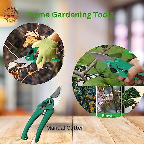 Varshney Gardening Hand Tools Set - 4 Pcs Gardening Tools for Home Gardening | Durable Plant Kit | Farming Tools (Weeder, Trowel, Cultivator,Flower Cutter Manual)