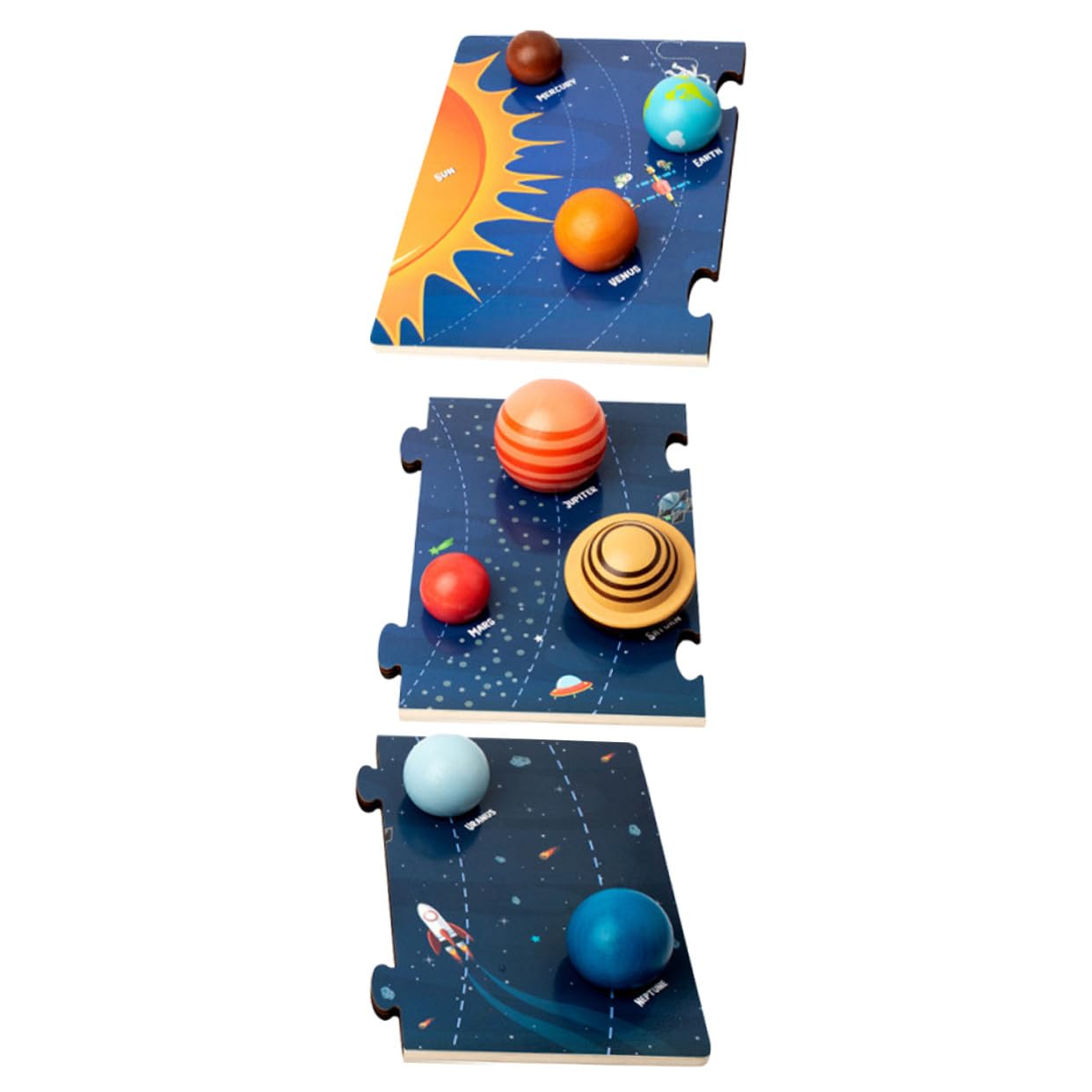 iplusmile Puzzle Educativo Planetas y Sistema Solar para Niños Montessori Pequeño Juego Cognitivo Espacial Juguete Preescolar Aprendizaje y Desarrollo 1 Set De Madera