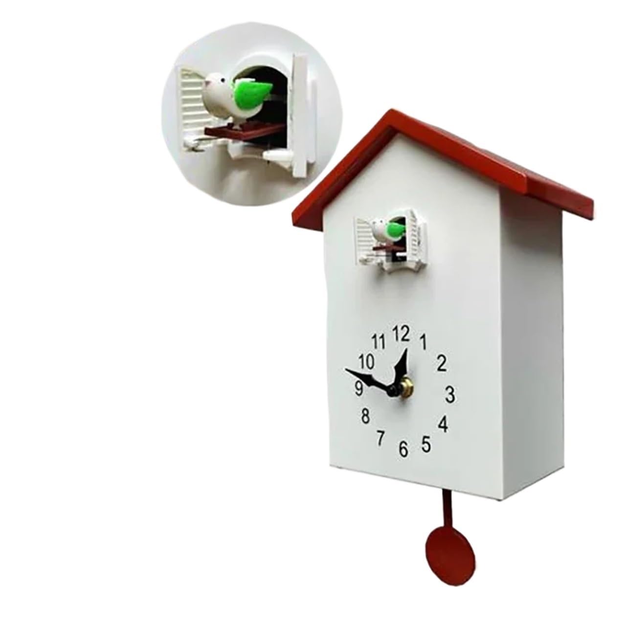 Gsclz B Creative Cuckoo Clock Silent Clocks Wall Home Decor Nordic Desk Tacle Watches Living Room Decoration Ideas For Wall Art Home Office Decoration(B)