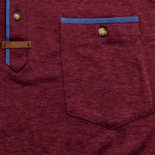 SEGANUP Men's Casual Collared Polo Shirts Cotton Short Sleeve Golf Shirts Fashion Basic Shirts with Pocket3