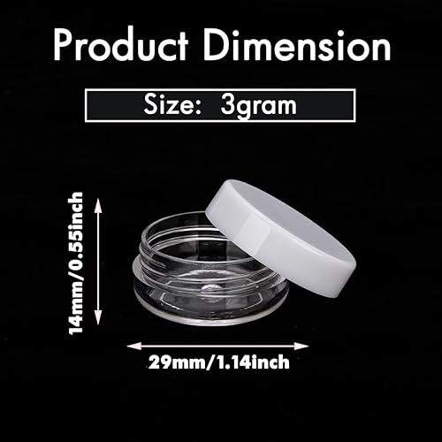 Miniatura 3 de Contenedores de muestra de 0.11 oz con tapas, 50 frascos de muestra pequeños, recipientes vacíos de bálsamo labial, mini recipientes cosméticos con