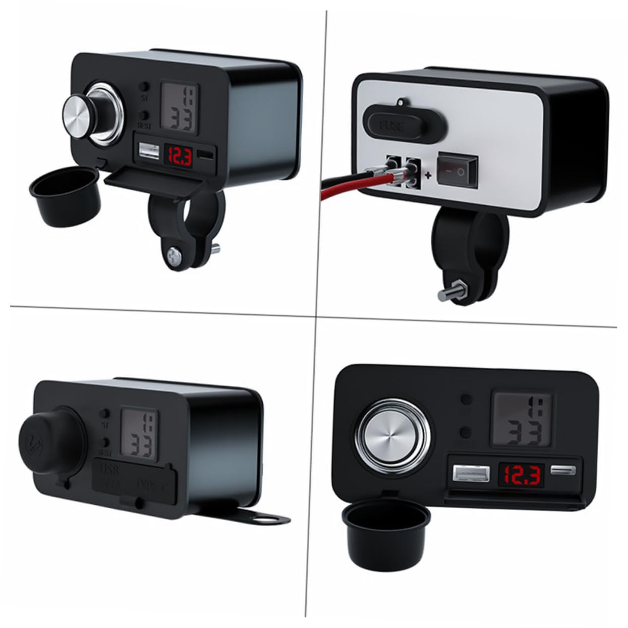 SHINEOFI Cargador USB para Motocicleta con De Cigarrillos De Cable Resistente Al Agua Adaptador De Corriente para Motocicleta para Viajes y Recorridos Moto