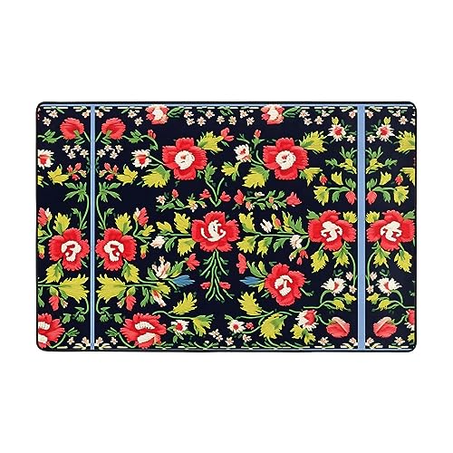 Tapis de style ukrainien brodé de roses de qualité supérieure pour décoration chic - 2