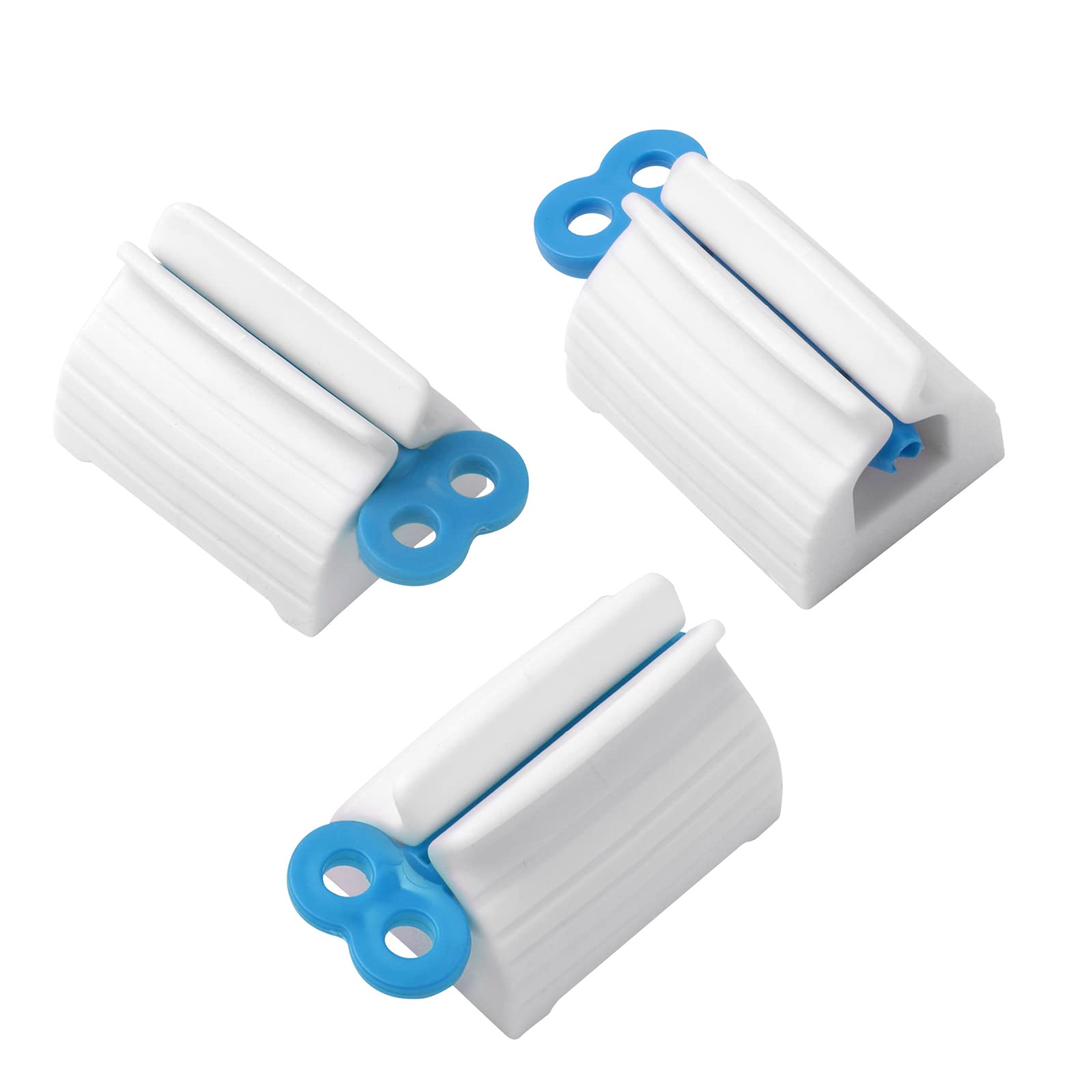 3pcs-Rolling Tube Toothpaste Squeezer Toothpaste Seat Holder Stand for Bathroom Accessories（Blue）
