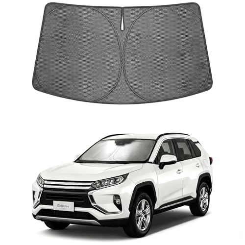 Image of Proadsy Windshield Sun Shade Custom Fit Mitsubishi Eclipse Cross 2018-2026 Ice Crystal Black Front Window Sunshade UV and Heat Blocker Foldable Visor Keeps Car Cooler for Summer Parking and Daily Use