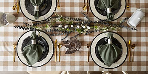 DII Buffalo Check Collection, Classic Farmhouse Tablecloth, 60 x 104, Stone by DII - Image 7
