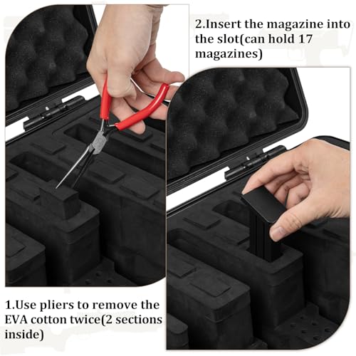 Image of TSA Approved Gun Pistol Case Waterproof Handgun Case with Pre-Cut EVA Foam Shockproof Travel Carrying Hard Shell Case Included Silica Gel Canister, Black