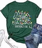 Christmas Couples Shirts His and Her Holiday Matching Funny Christmas Family Pajamas Short Sleeve Tees Top
