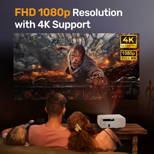 Image of OTEK Galaxy Smart Projector Native 1080P Full HD 4K Support Android with Netflix Auto Focus & Keystone 10000 Lumens WiFi 6 Bluetooth Home Theater Projector for Movies Gaming & Entertainment