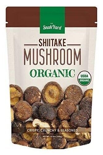 The Snak Yard Shiitake Mushroom ORGANIC Crispy, Crunchy ~ 10.6oz each (Pack of 1)