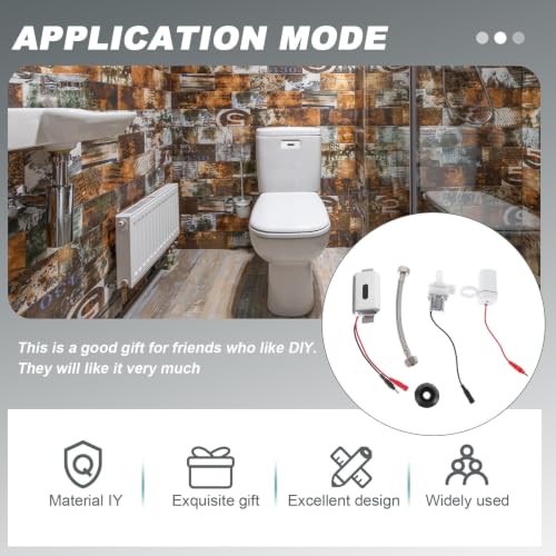 Sensor de descarga de urinario Operitacx sin tocar de plástico y acero inoxidable para baño 4